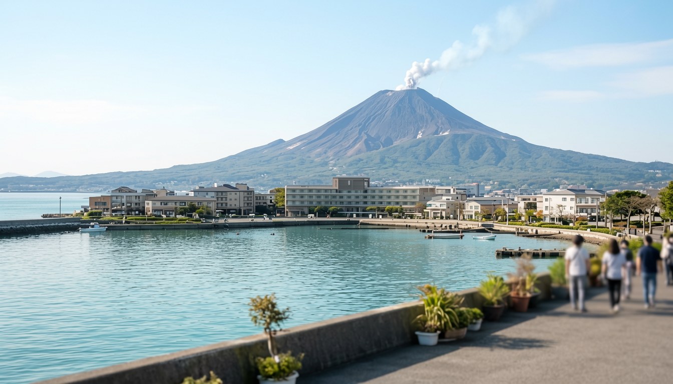 九州市中心街景及旅遊相關標示