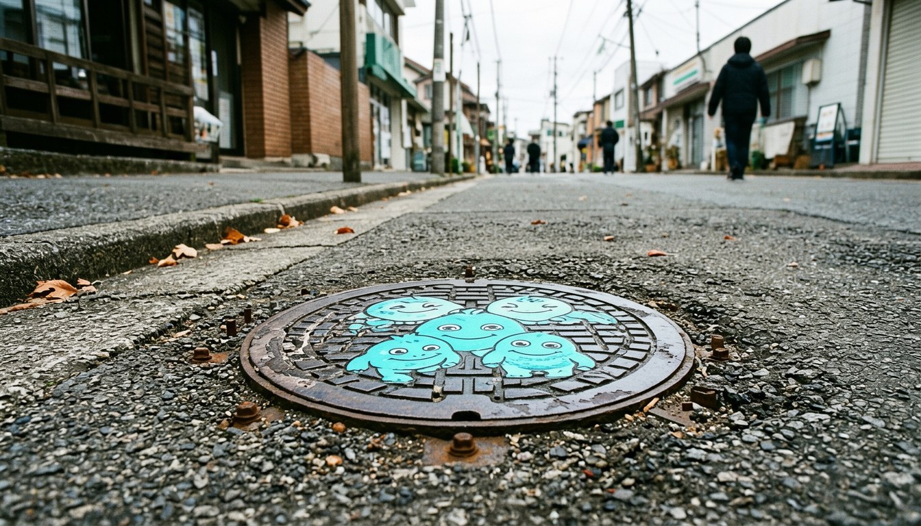 高知街景入面嘅 Pokemon 主題人孔蓋