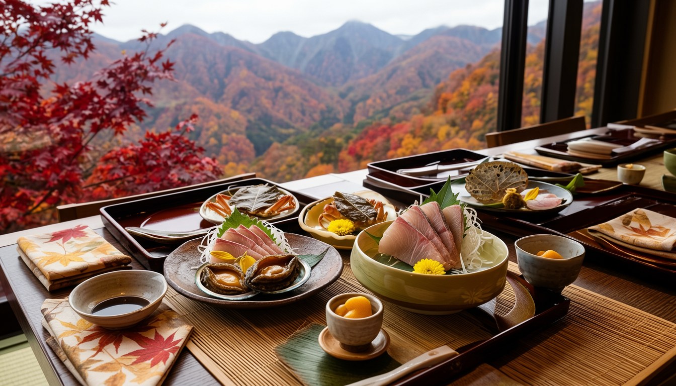 箱根強羅「佳ら久」主食廳「六つ喜」秋季限定コース，以秋刀魚、鮑、銀杏同菊花等季節食材入菜