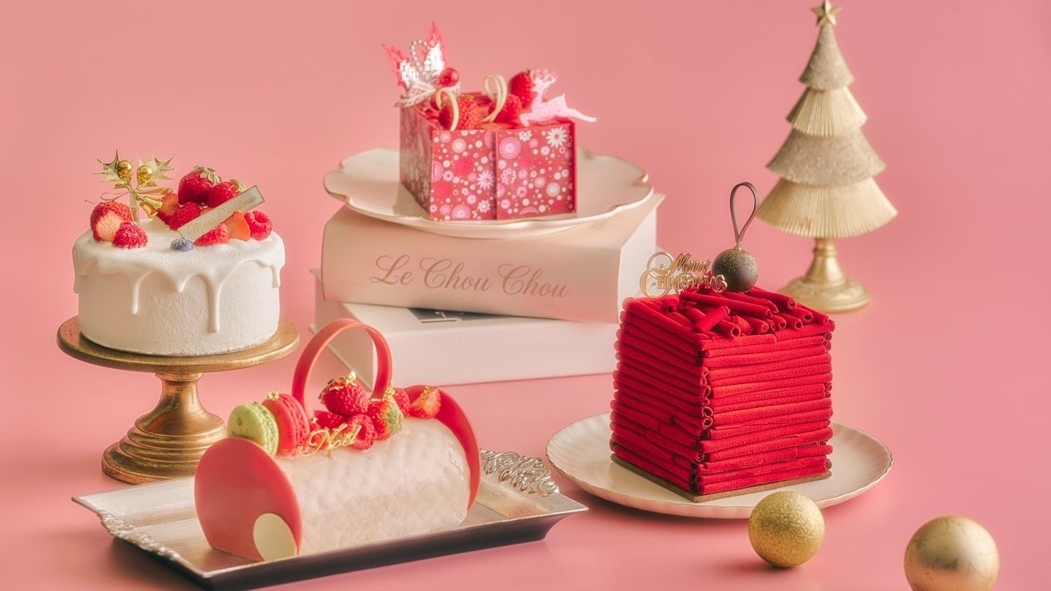 東京台場Hilton「LE CHOU CHOU」2026年聖誕蛋糕系列產品圖