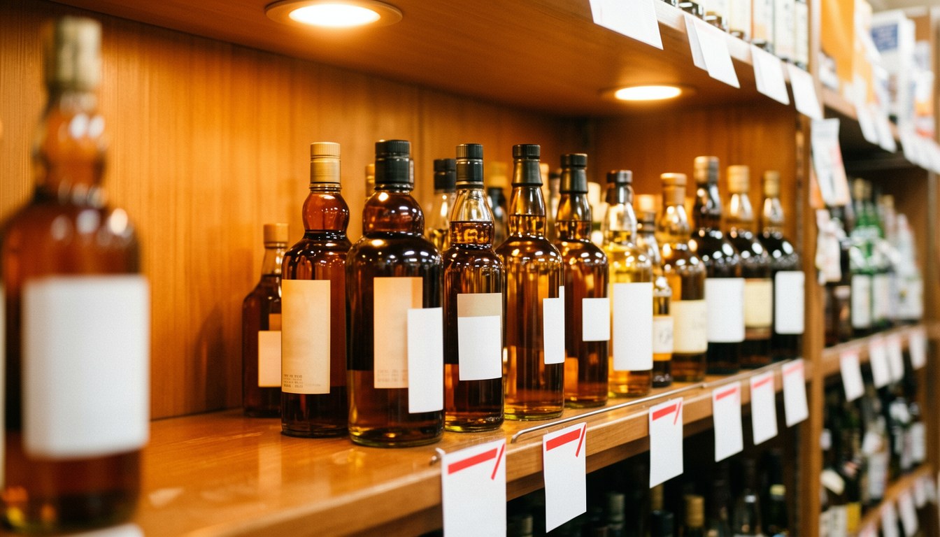 日本威士忌倉庫酒架實景示意