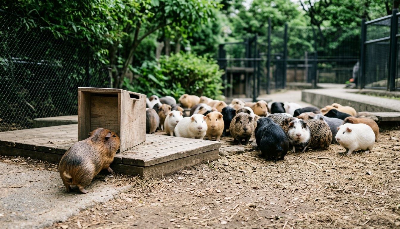 豚鼠在足立區生物園的親近區