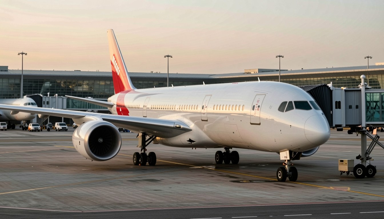 停喺機場嘅Boeing 787 Dreamliner