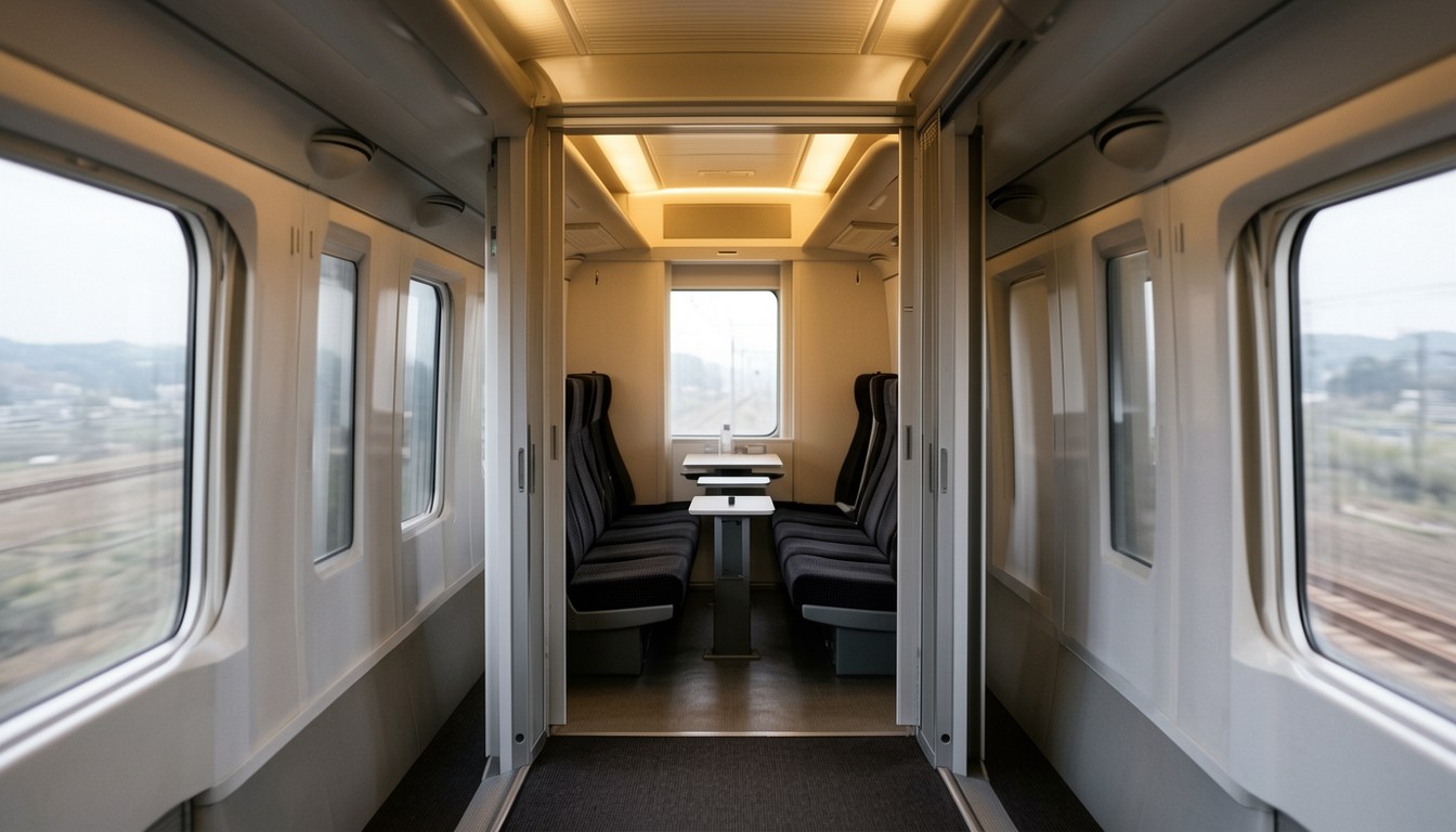 山陽新幹線車廂內部，8號車四人包廂 compartment