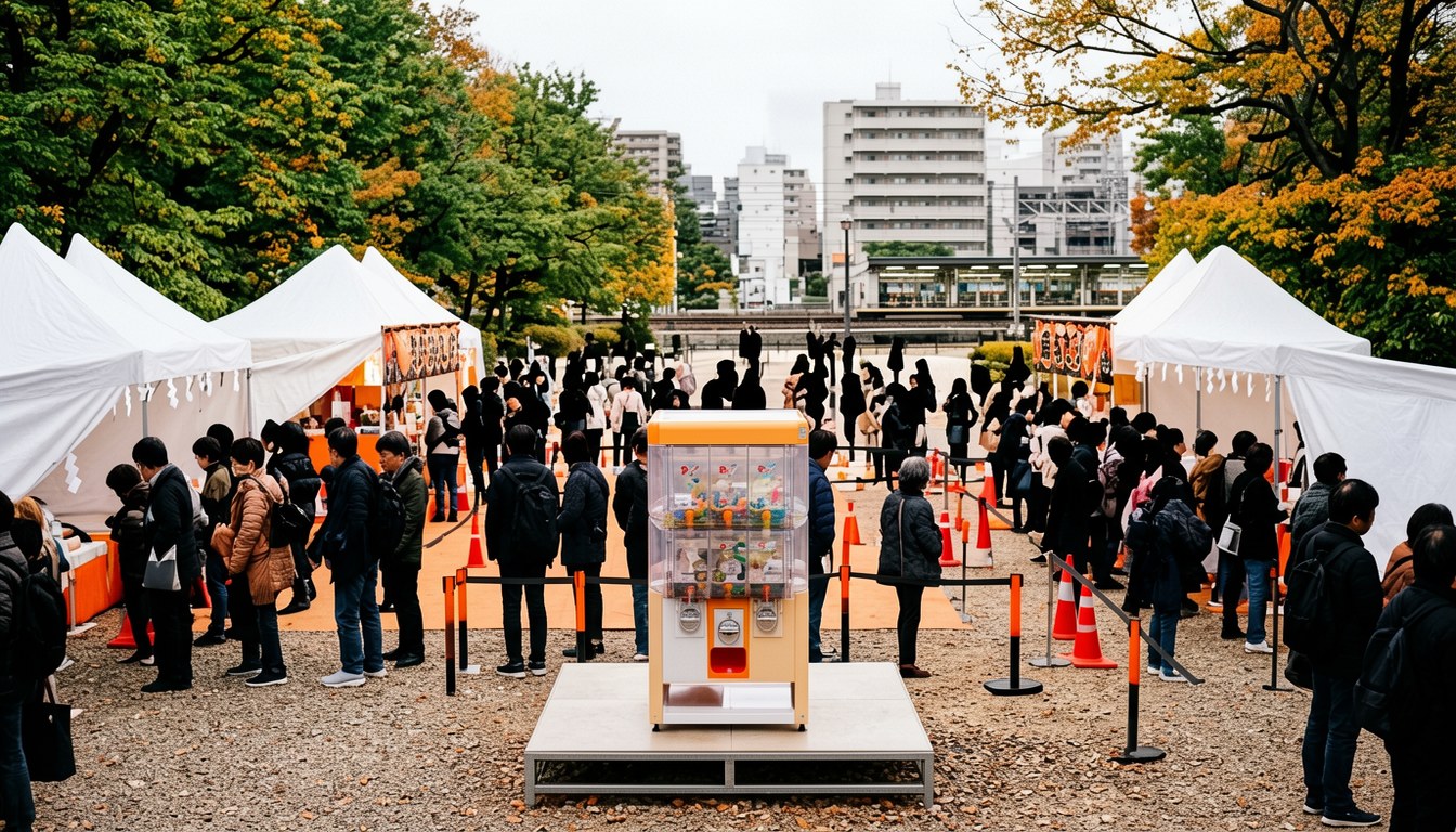 大東市市民祭:末廣公園嘅舞台、ガラガラ抽選會同模擬店攤位