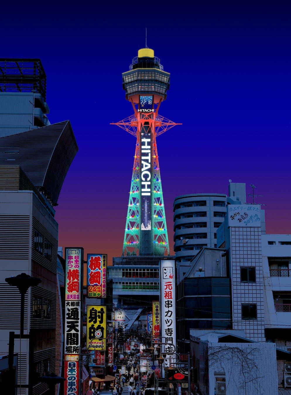 通天閣期間限定聖誕樹燈光裝飾(官方示意圖)