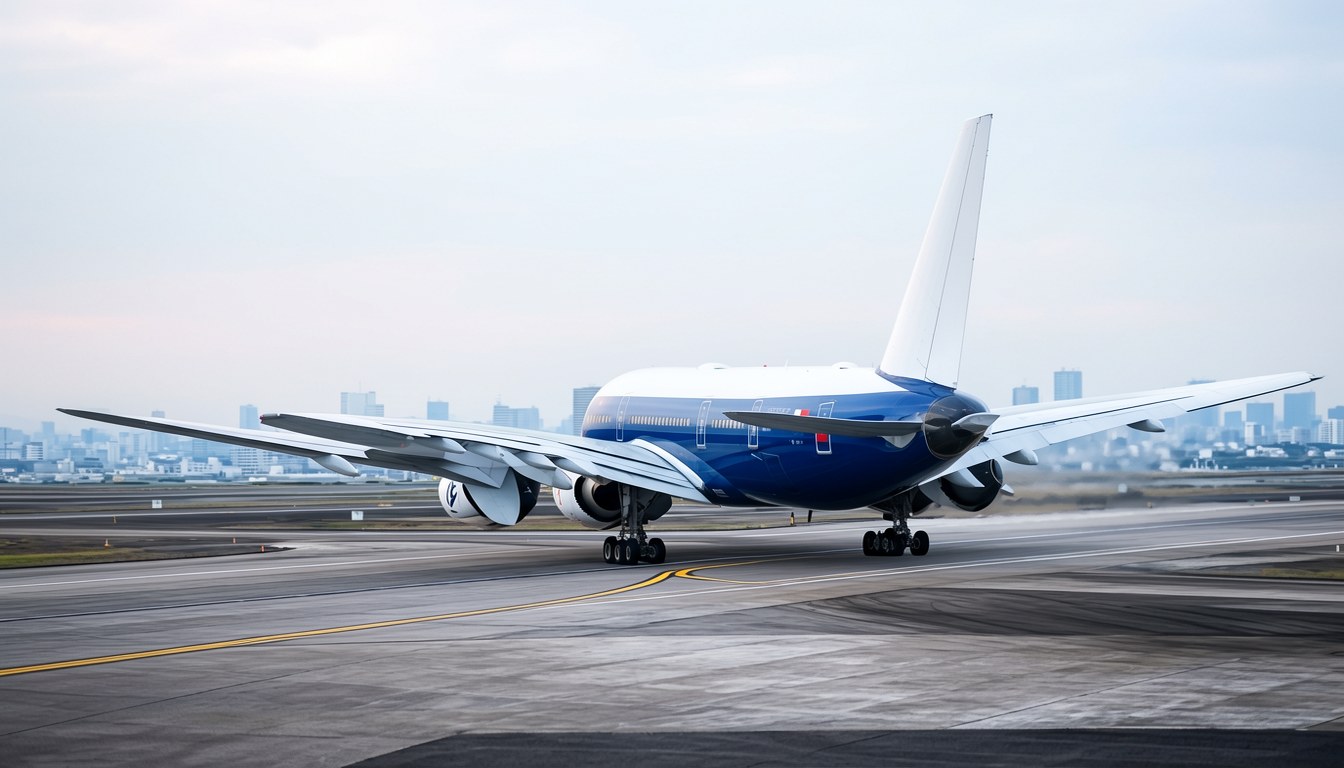 ANA國內線客機舷窗望出去嘅日本平原景觀