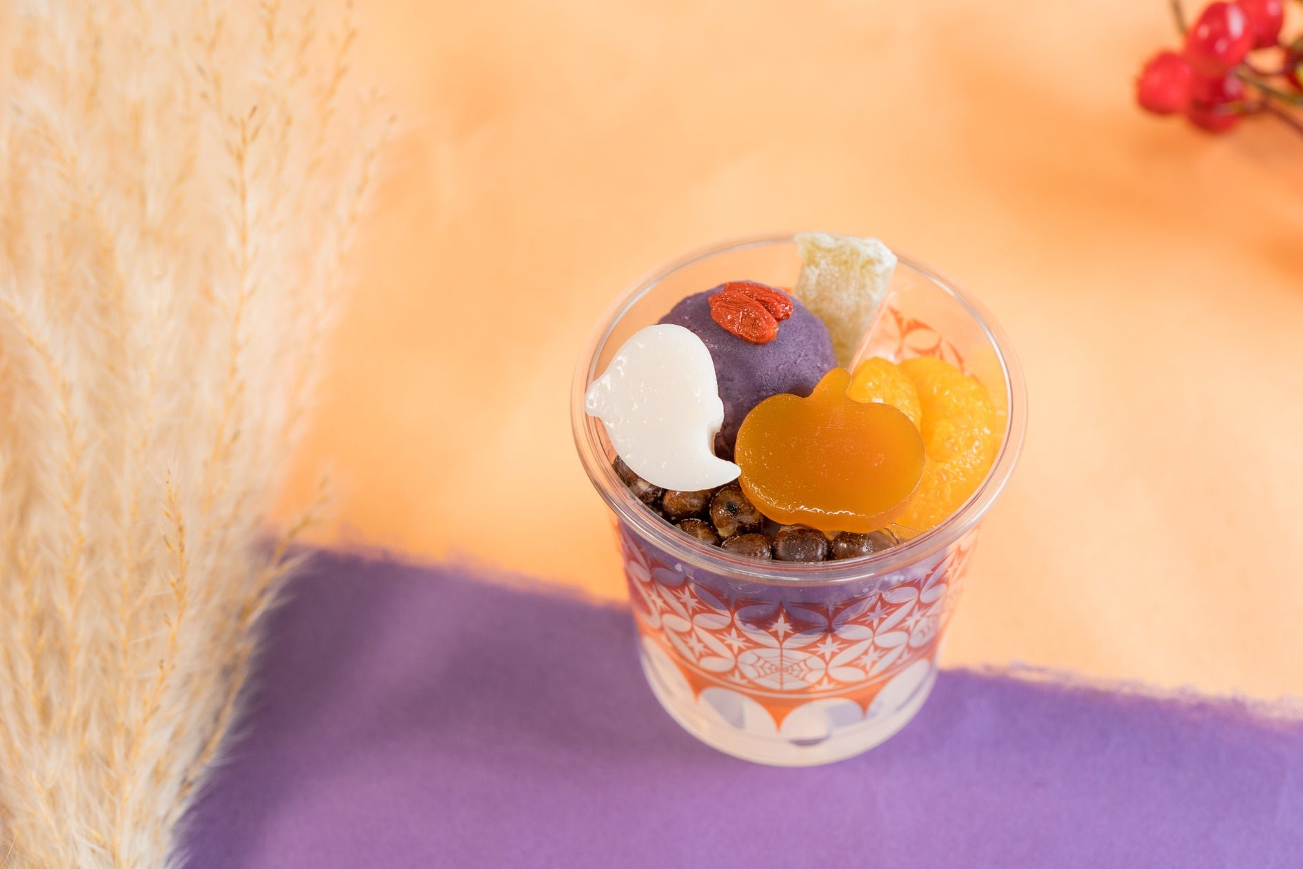 船橋屋「ハロウィンあんみつ」：鬼仔造型葛餅配南瓜羊羹同紫芋餡