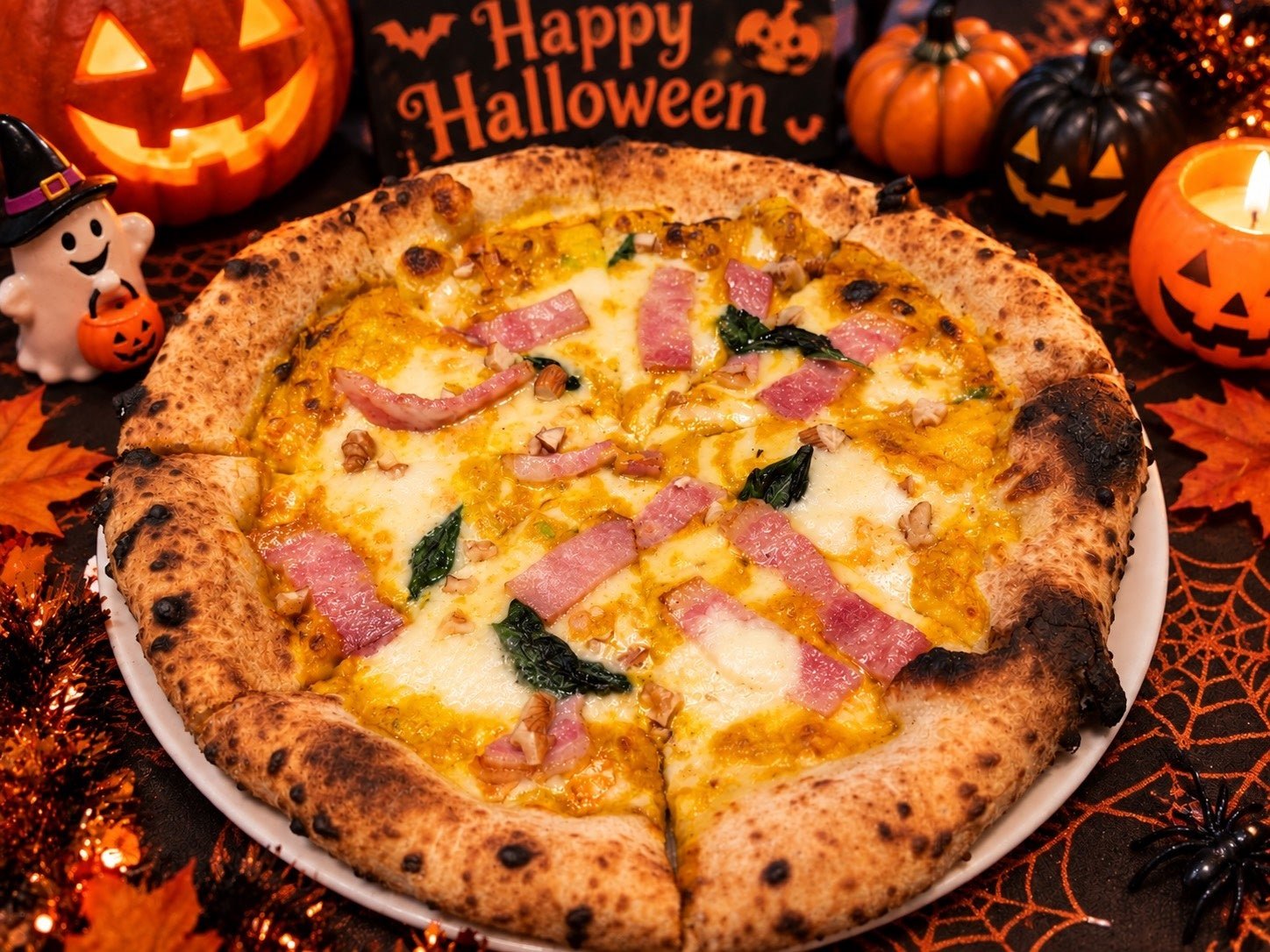 那須 Paradis Village 各店嘅萬聖節限定菜式(南瓜Pizza、魔黑唐炸等)