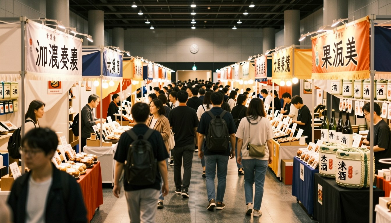 池袋サンシャインシティ展示ホール入面嘅日本全國物產展場面