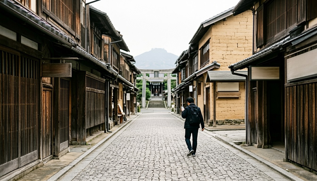 霧中嘅日本山嶺古城,歷史實境解謎遊戲「山崎之戰」嘅示意背景