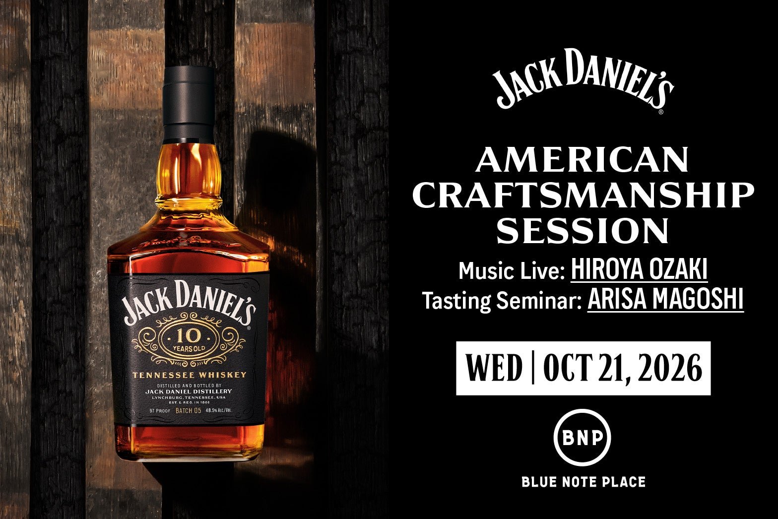 BLUE NOTE PLACE × Jack Daniel's「American Craftsmanship Session」活動宣傳圖