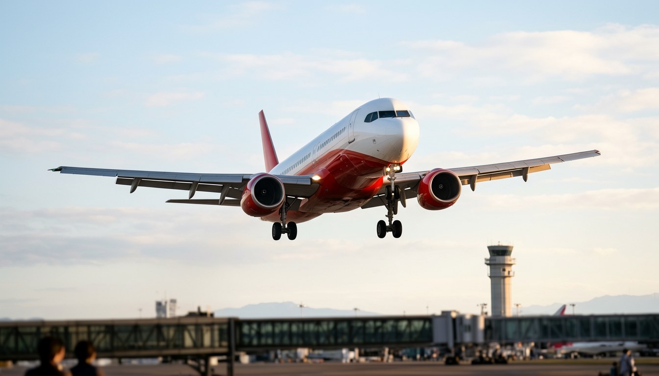 名古屋中部國際機場客機起飛，遠景，機身無可見人物