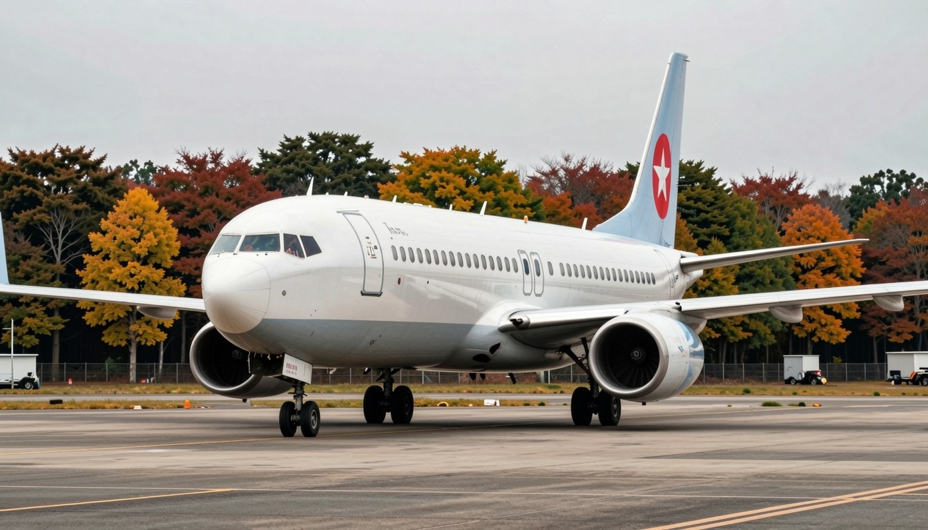 日本機場的波音737-800客機。