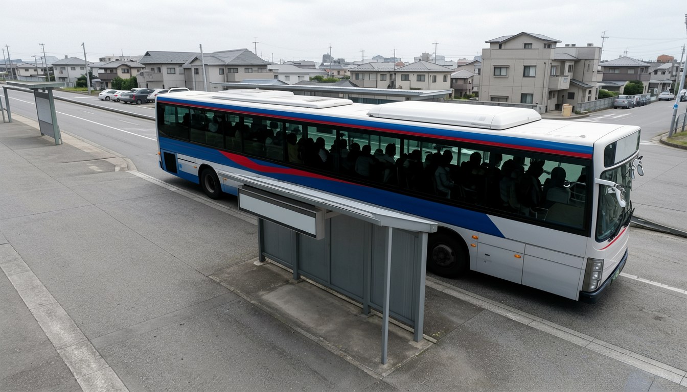 日本巴士站，沒有文字