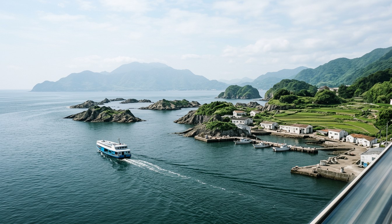 日本九州地方旅遊：海岸、島嶼與神社風光（示意圖）