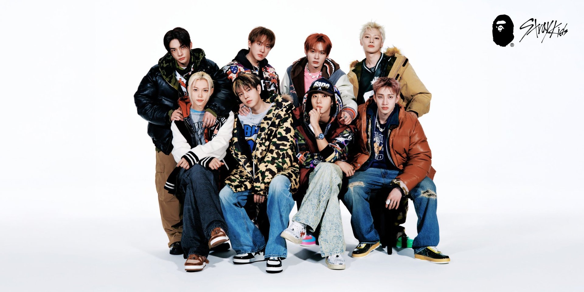 BAPE® × Stray Kids GWP 聯名系列宣傳圖