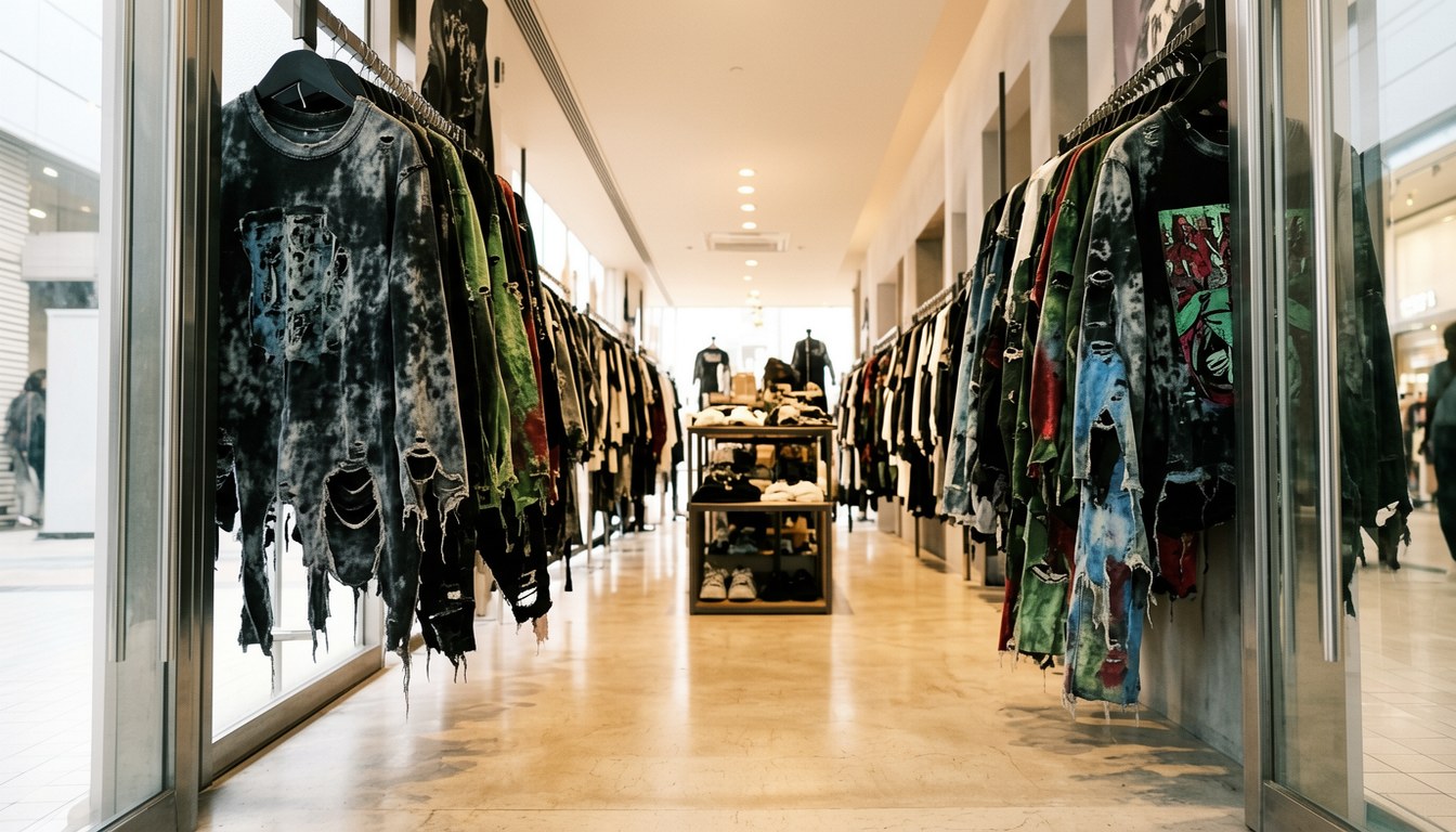 原宿GR8店嘅Deadbooy品牌首次POPUP展示,陳列街頭前衞服飾