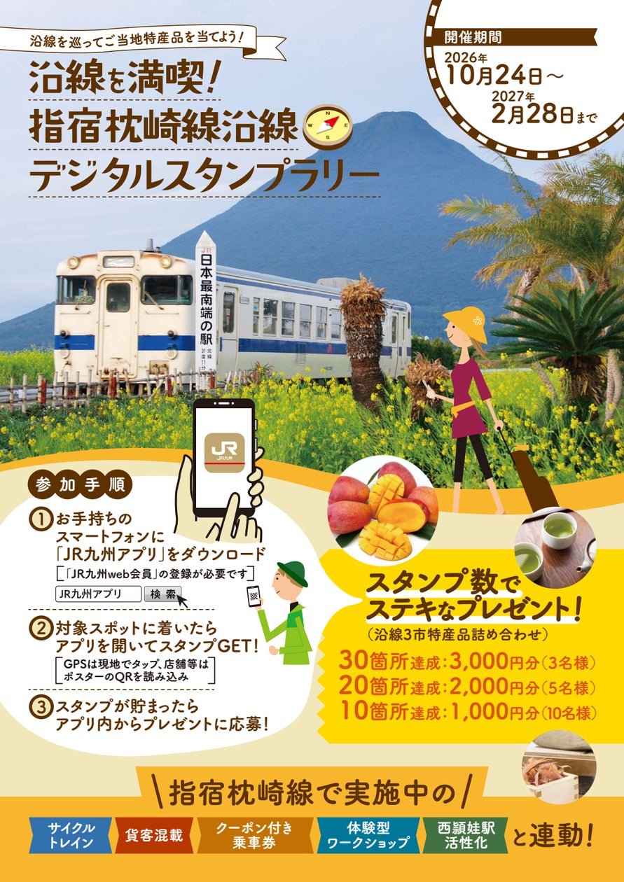 JR 九州沿線數位集章活動宣傳圖